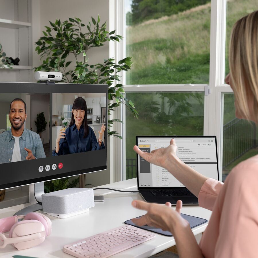 Webcam Logitech BRIO 500 - 4 mégapixels - 60 ips - Blanc cassé - USB Type C 960-001427