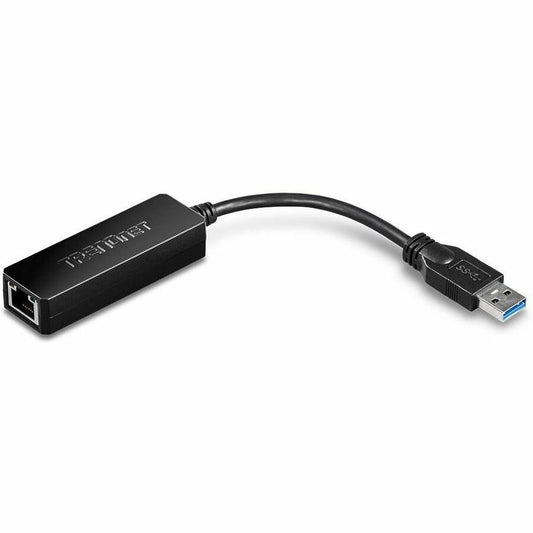 Adaptateur USB 3.0 vers Gigabit Ethernet TRENDnet, vitesses Ethernet 2 Gbit/s en duplex intégral, jusqu'à 1 Gbit/s, USB-A, compatibilité Windows et Mac, alimentation USB, configuration simple, noir, TU3-ETG TU3-ETG
