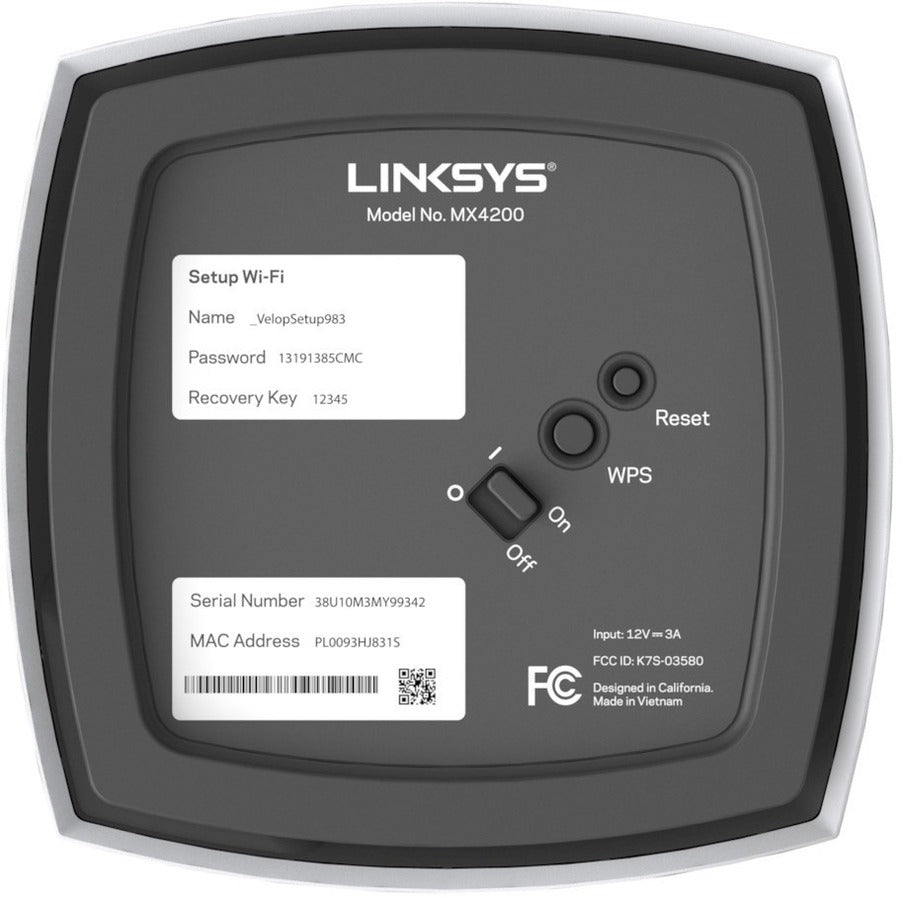 Routeur sans fil Ethernet Wi-Fi 6 IEEE 802.11ax Linksys Velop MX12600 MX12600-CA
