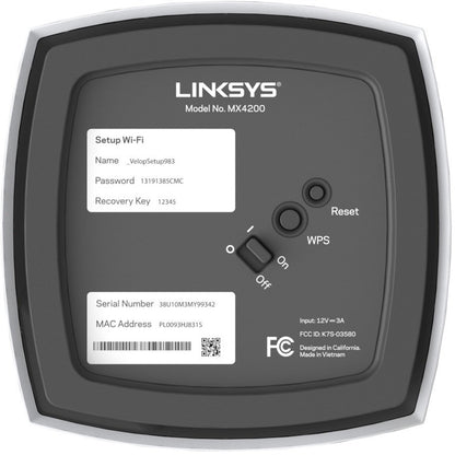 Routeur sans fil Ethernet Wi-Fi 6 IEEE 802.11ax Linksys Velop MX12600 MX12600-CA