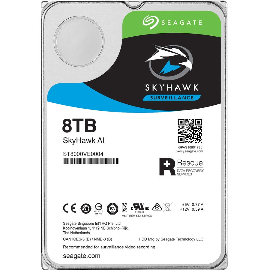 Disque dur Seagate SkyHawk AI ST8000VE001 8 To - 3,5" interne - SATA (SATA/600) ST8000VE001