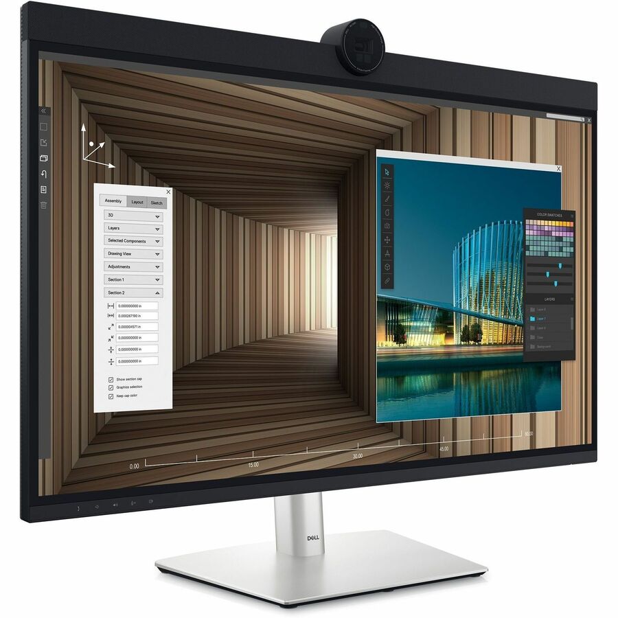 Moniteur LED 6K Dell UltraSharp U3224KB 32" avec webcam - 16:9 - Noir, argent DELL-U3224KB