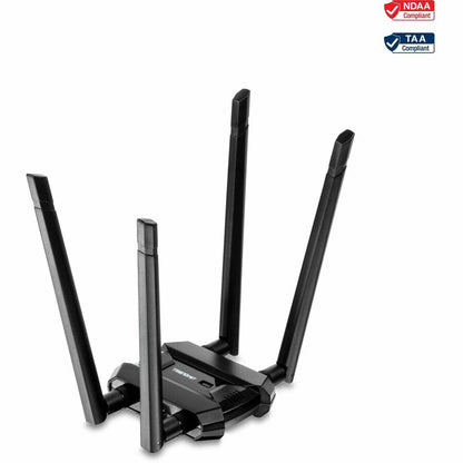 TRENDnet AC1900 High Power Dual Band Wireless USB Adapter, Increase-Extend WiFi Wireless Coverage, Stream 4K HD Video, Windows-Mac OS Compatible, USB 3.0 to USB Type A, Black, TEW-809UB TEW-809UB