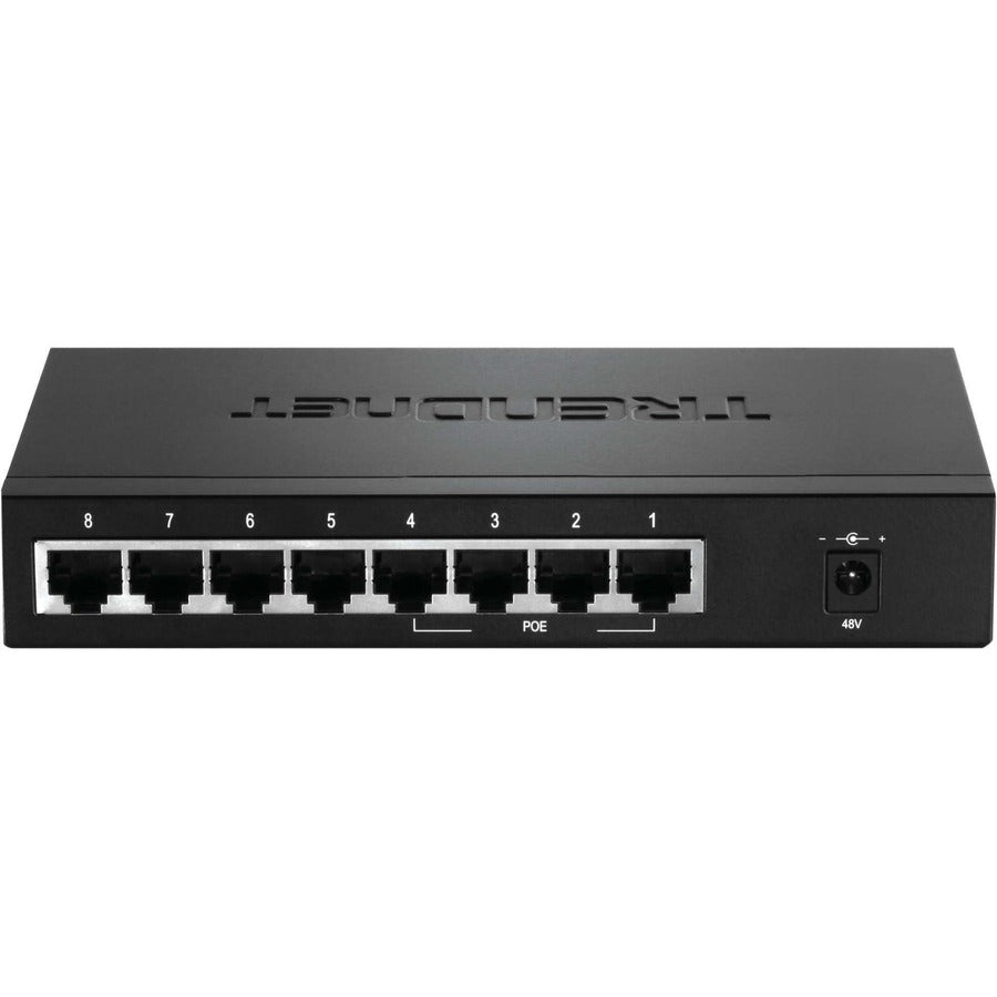 Commutateur PoE 10/100 Mbps à 8 ports TRENDnet, 4 ports 10/100, 4 ports PoE 10/100, budget d'alimentation PoE 30 W, capacité de commutation 1,6 Gbps, 802.3af, protection à vie, noir, TPE-S44 TPE-S44