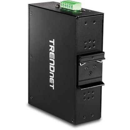 Commutateur industriel renforcé à 10 ports sur rail DIN Gigabit TRENDnet, capacité de commutation de 20 Gbit/s, supports de montage sur rail DIN et mural inclus, double redondance, deux ports RJ-45/SFP, protection à vie, noir, TI-G102 TI-G102