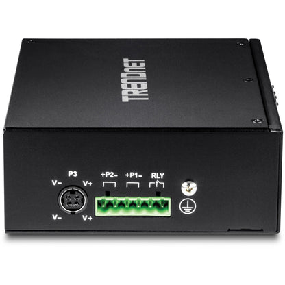 Commutateur industriel renforcé à 10 ports sur rail DIN Gigabit TRENDnet, capacité de commutation de 20 Gbit/s, supports de montage sur rail DIN et mural inclus, double redondance, deux ports RJ-45/SFP, protection à vie, noir, TI-G102 TI-G102