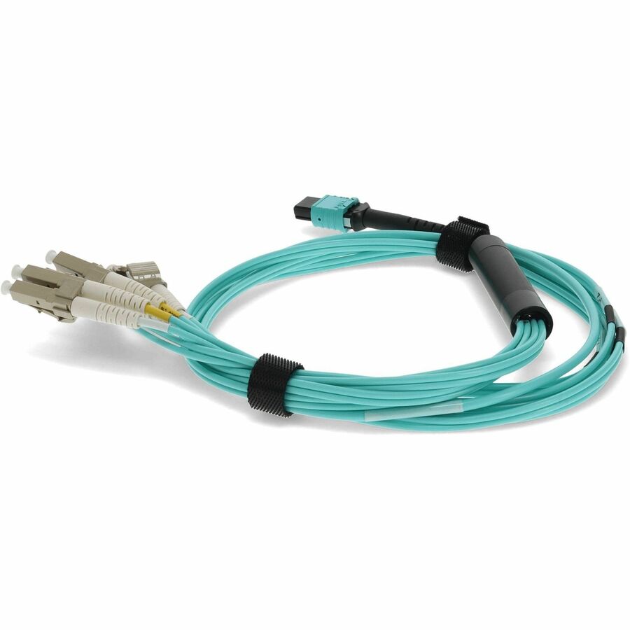 Câble de sortie LOMM Aqua MPO femelle/4LC mâle duplex OM3 50/125 OFNR (Riser-Rated) AddOn 10 m ADD-MPO-4LC10M5OM3