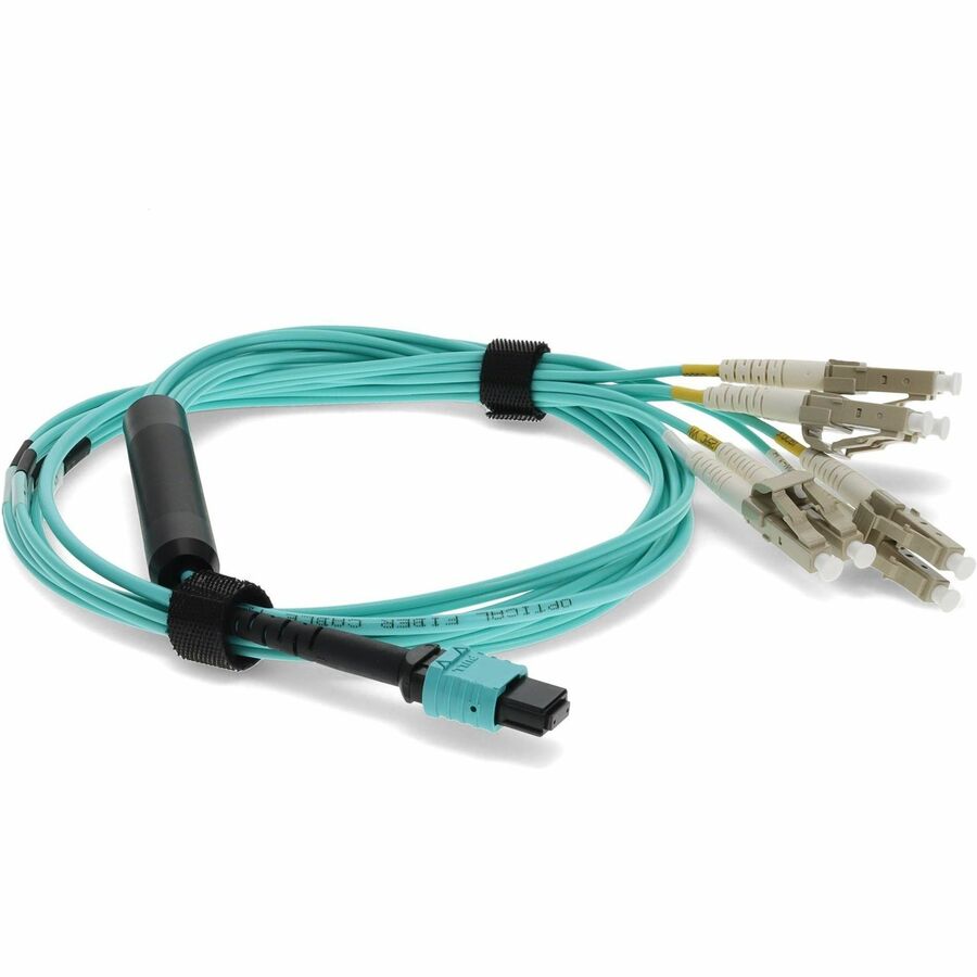 Câble de sortie LOMM Aqua MPO femelle/4LC mâle duplex OM3 50/125 OFNR (Riser-Rated) AddOn 10 m ADD-MPO-4LC10M5OM3