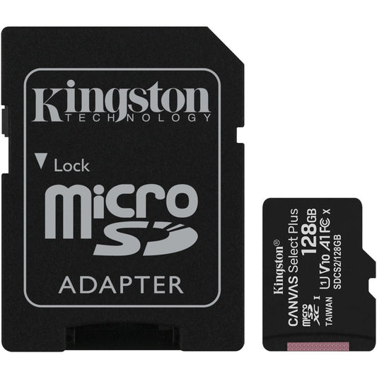 Carte microSDXC Kingston Canvas Select Plus SDCS2 128 Go Classe 10/UHS-I (U1) - 1 paquet SDCS2/128 Go