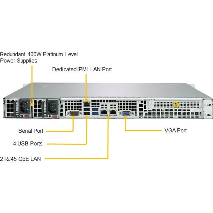 Système Barebone Supermicro A+ Server 1013S-MTR - Montable en rack 1U - Socket SP3 - 1 x prise en charge du processeur AS-1013S-MTR