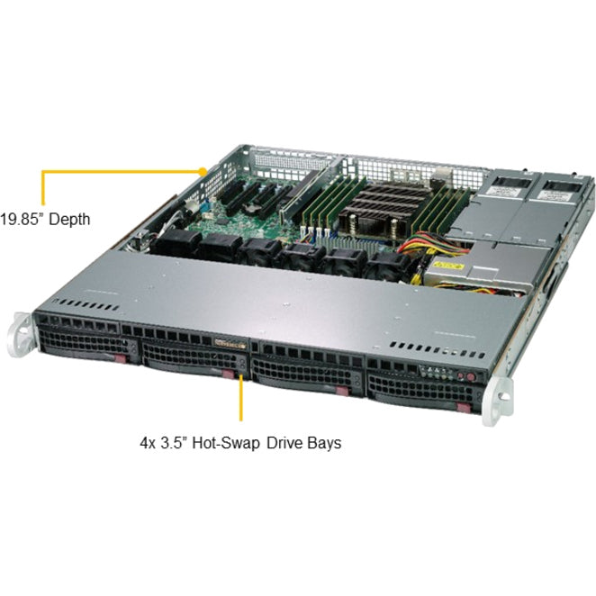 Système Barebone Supermicro A+ Server 1013S-MTR - Montable en rack 1U - Socket SP3 - 1 x prise en charge du processeur AS-1013S-MTR