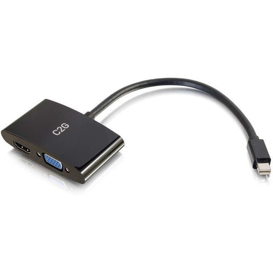 Adaptateur Mini DisplayPort 8 pouces vers HDMI ou VGA 4K C2G - Noir 28271