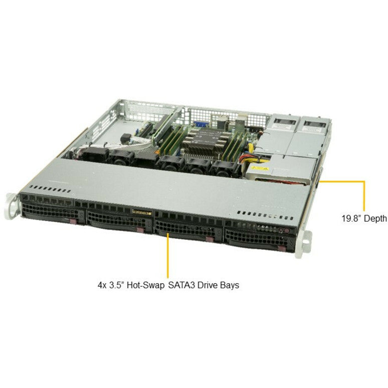 Système Barebone SuperMicro SuperServer 5019P-MR - Montable en rack 1U - Socket P LGA-3647 - 1 x prise en charge du processeur SYS-5019P-MR