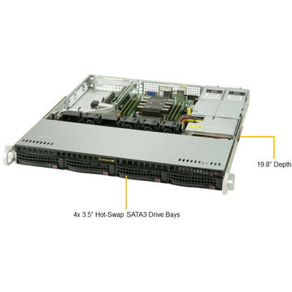 Système Barebone SuperMicro SuperServer 5019P-MR - Montable en rack 1U - Socket P LGA-3647 - 1 x prise en charge du processeur SYS-5019P-MR