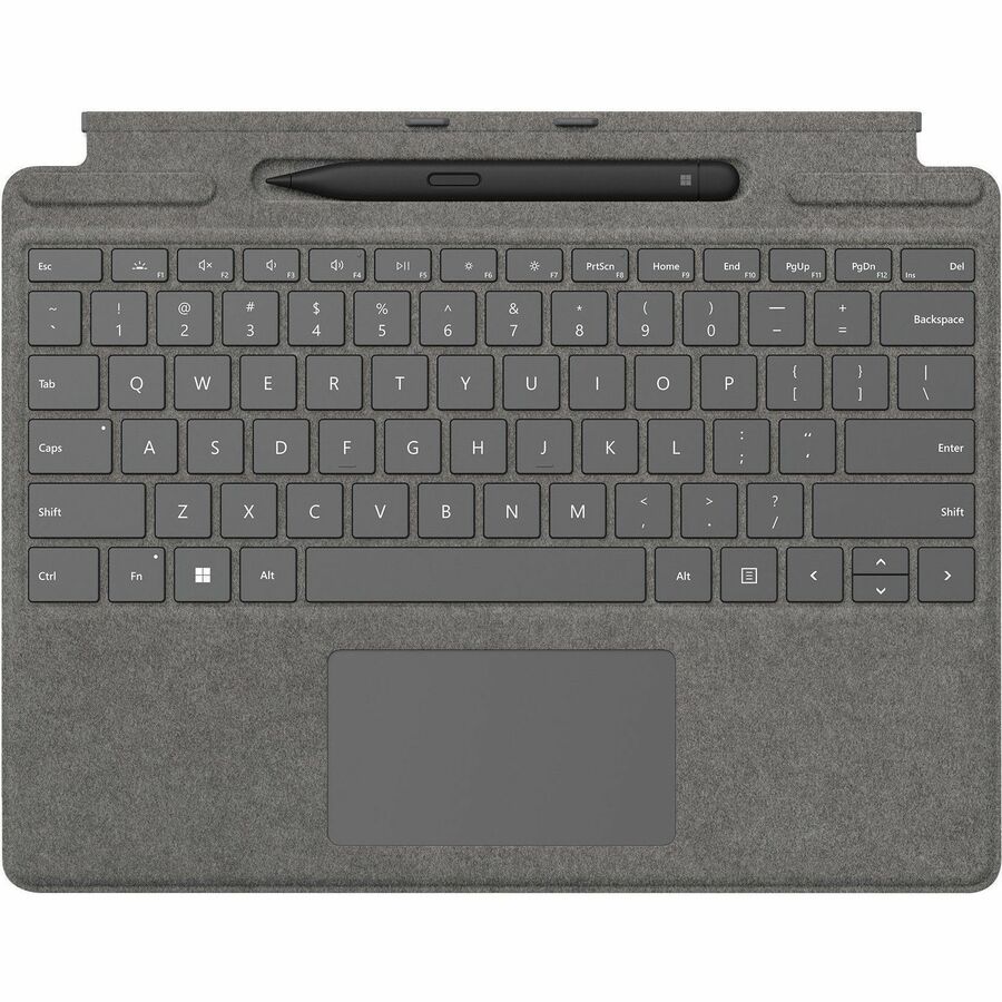Microsoft Signature Keyboard/Cover Case Microsoft Surface Pro 8, Surface Pro 9, Surface Pro X Tablet, Stylus - Platinum 8X8-00062