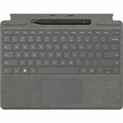 Microsoft Signature Keyboard/Cover Case Microsoft Surface Pro 8, Surface Pro 9, Surface Pro X Tablet, Stylus - Platinum 8X8-00062