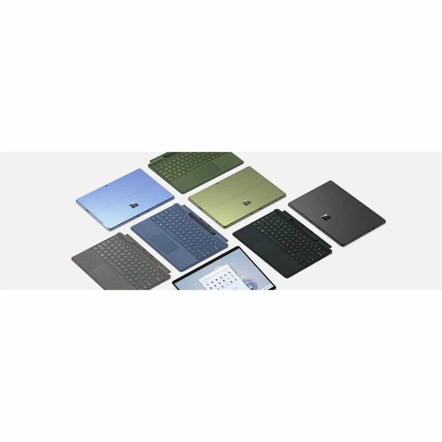 Microsoft Signature Keyboard/Cover Case Microsoft Surface Pro 8, Surface Pro 9, Surface Pro X Tablet, Stylus - Platinum 8X8-00062