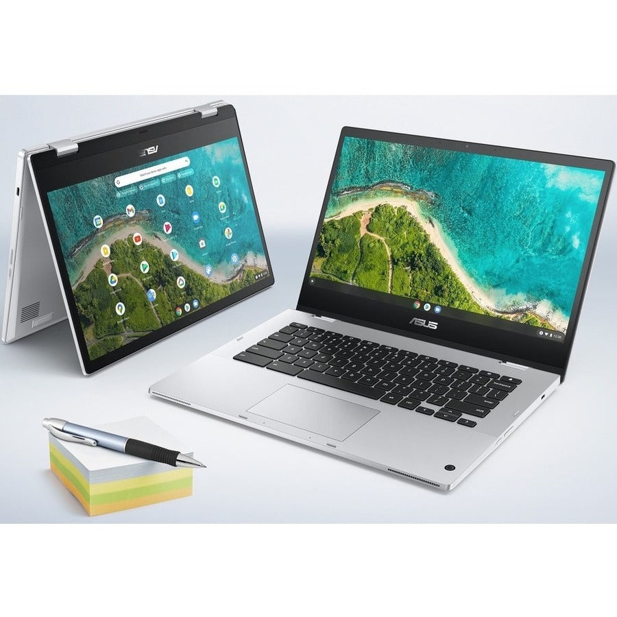 Asus Chromebook Flip CM1 CM1400FXA-DH01T-CA Chromebook 2 en 1 convertible tactile 14" - Full HD - AMD 3015Ce - 4 Go - Mémoire flash 64 Go - Argent transparent CM1400FXA-DH01T-CA
