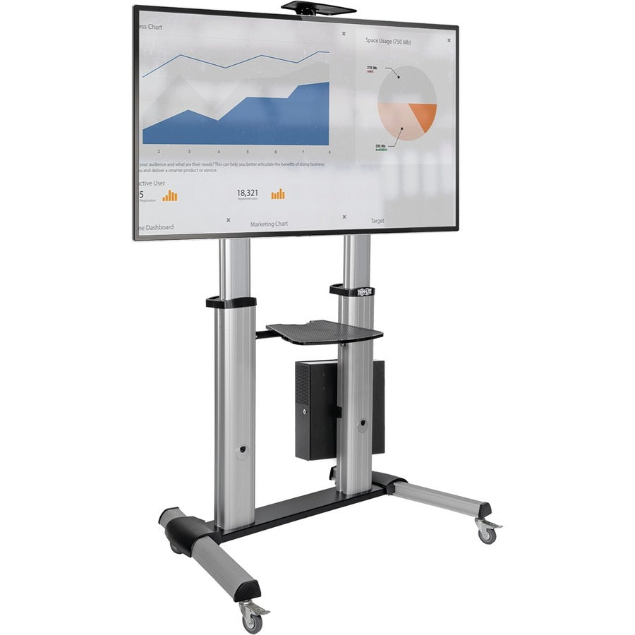 Chariot TV roulant Tripp Lite par Eaton avec alimentation par batterie rechargeable pour écrans de 60" à 100" DMCS60100XXBB