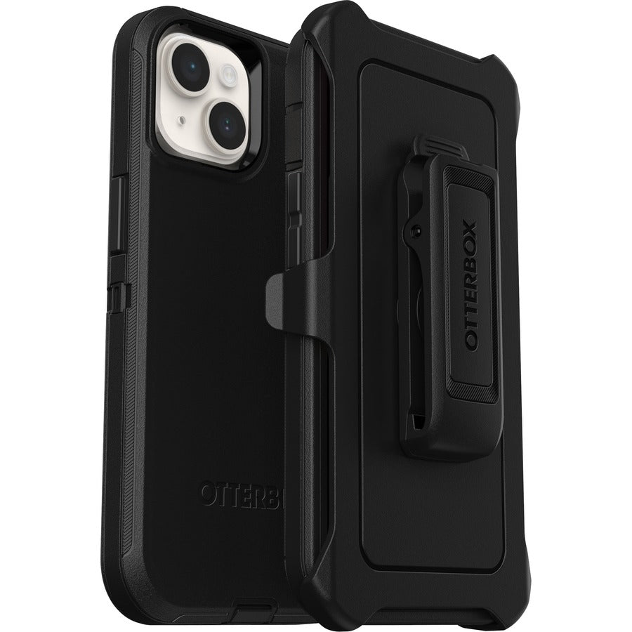 OtterBox Defender Rugged Carrying Case (Holster) Apple iPhone 13, iPhone 14 - Black 77-88373