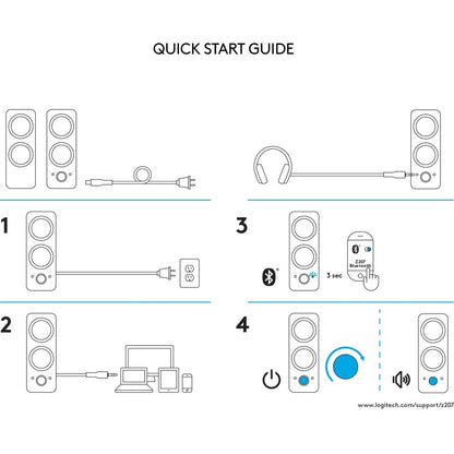 Système de haut-parleurs Bluetooth Logitech Z207 - 5 W RMS - Noir 980-001294