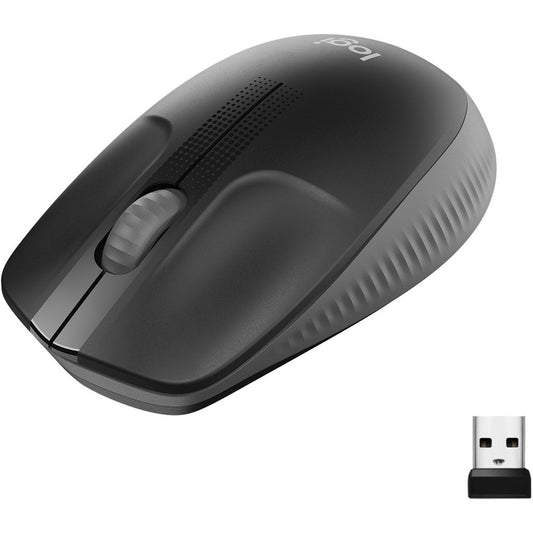 Souris sans fil Logitech M190 - Conception incurvée ambidextre pleine taille, batterie de 18 mois avec mode d'économie d'énergie, contrôle précis du curseur et défilement, large molette de défilement, poignées pour les pouces (anthracite) 910-005901