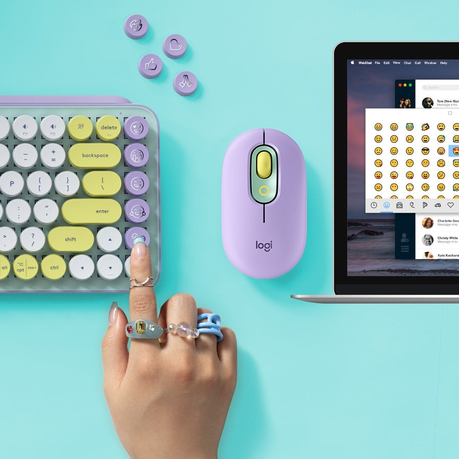 Clavier mécanique sans fil Logitech POP Keys avec touches emoji - Daydream Mint 920-010708