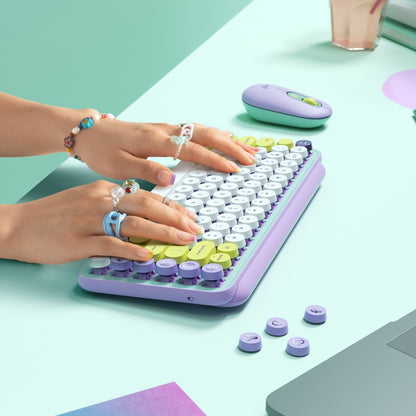 Clavier mécanique sans fil Logitech POP Keys avec touches emoji - Daydream Mint 920-010708