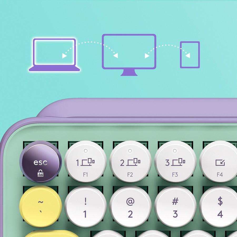 Clavier mécanique sans fil Logitech POP Keys avec touches emoji - Daydream Mint 920-010708