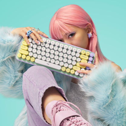 Clavier mécanique sans fil Logitech POP Keys avec touches emoji - Daydream Mint 920-010708