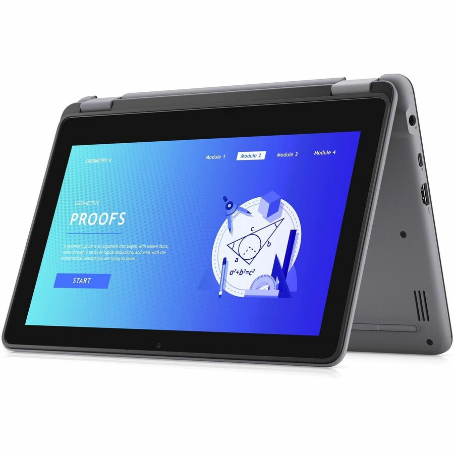 Ordinateur portable convertible 2 en 1 à écran tactile Dell Latitude 3000 3140 11,6" - HD - Intel N-Series N200 - 4 Go - Mémoire flash 128 Go - Clavier anglais (États-Unis) - Gris YNX3P