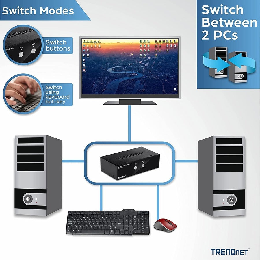 Commutateur KVM DisplayPort à 2 ports TRENDnet TK-241DP (version 1.0R) TK-241DP