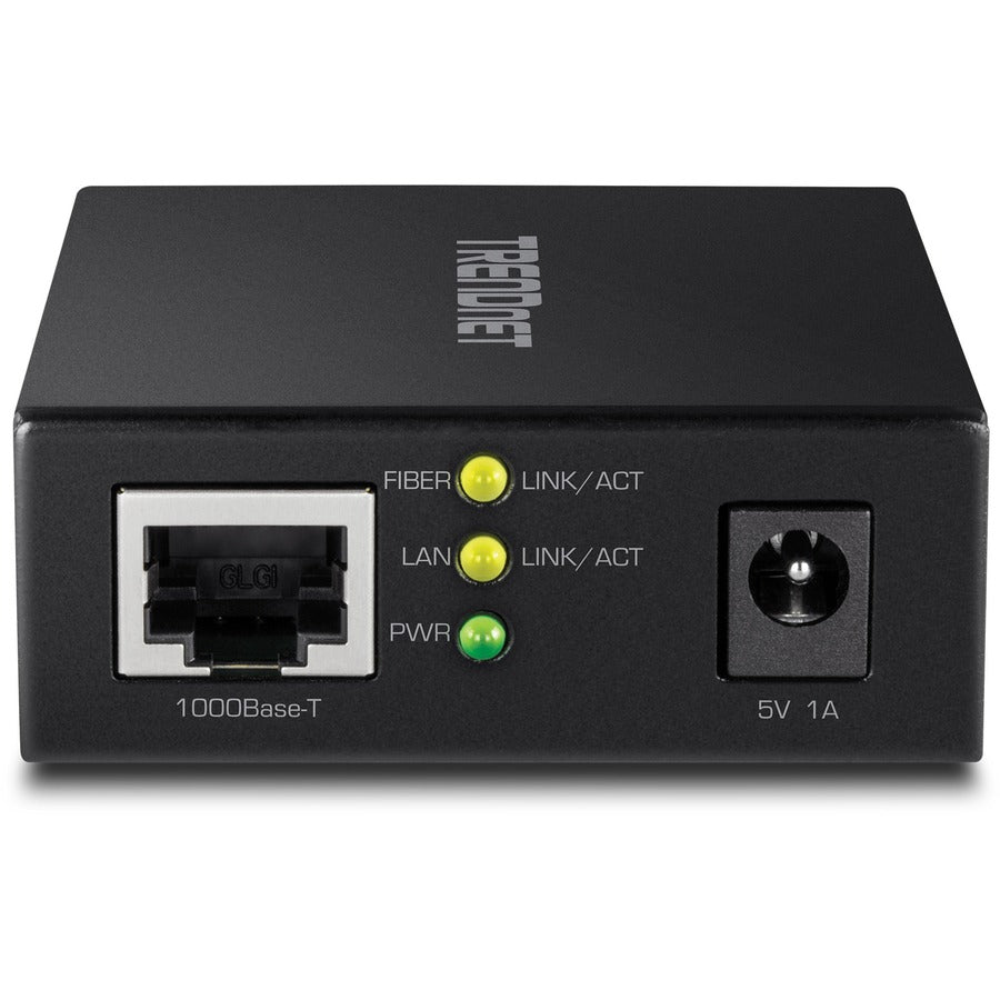 Convertisseur de média fibre 1000BASE-T vers SFP TRENDnet ; Convertisseur de média Gigabit Ethernet vers SFP ; Capacité de commutation 4 Gbit/s ; TFC-GSFP TFC-GSFP