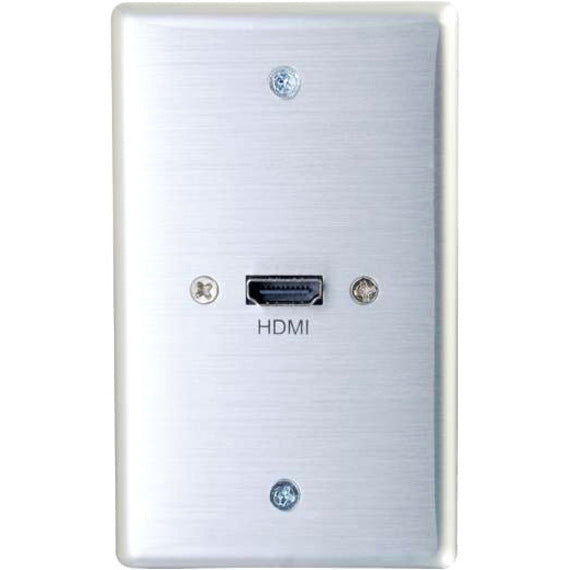 C2G 1-Gang HDMI Pass Through Wall Plate - Brushed Aluminum 39870
