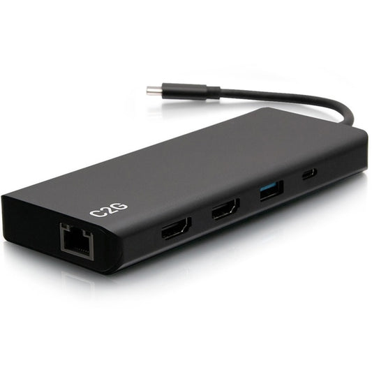 Station d'accueil pour ordinateur portable à double écran USB C C2G - HDMI, Ethernet, USB-A, audio 3,5 mm - Alimentation jusqu'à 60 W C2G54487
