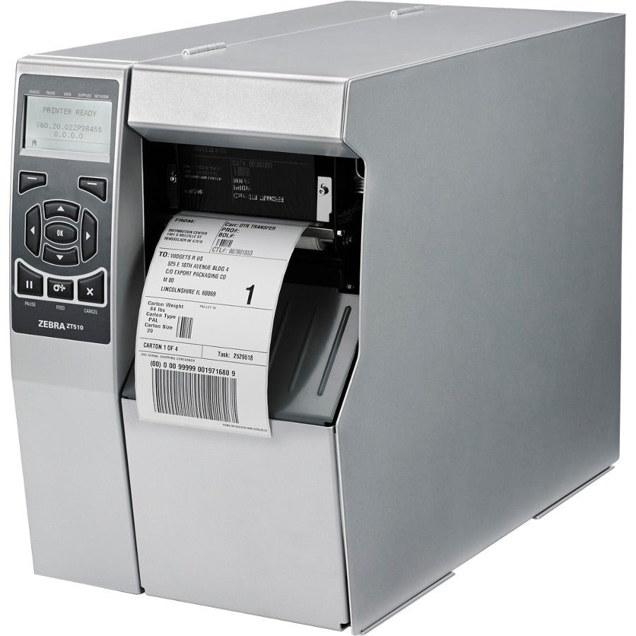 Imprimante industrielle à transfert thermique direct/thermique Zebra ZT510 - Monochrome - Impression d'étiquettes - USB - Série - Bluetooth - Communication en champ proche (NFC) ZT51042-T010000Z