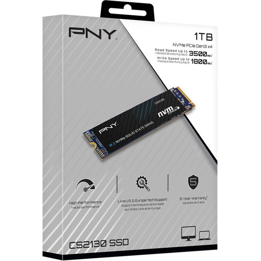 Disque SSD PNY CS2130 1 To - M.2 2280 interne - PCI Express NVMe (PCI Express NVMe 3.0 x4) - Conforme TAA M280CS2130-1TB-RB