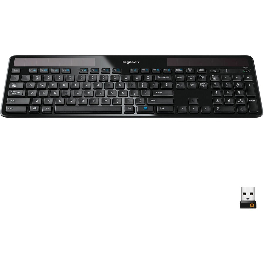 Clavier solaire sans fil Logitech K750 pour Windows, sans fil 2,4 GHz avec récepteur USB Unifying, ultra-mince, compatible avec PC, ordinateur portable 920-002912