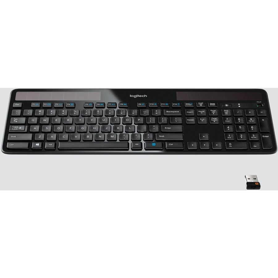Clavier solaire sans fil Logitech K750 pour Windows, sans fil 2,4 GHz avec récepteur USB Unifying, ultra-mince, compatible avec PC, ordinateur portable 920-002912