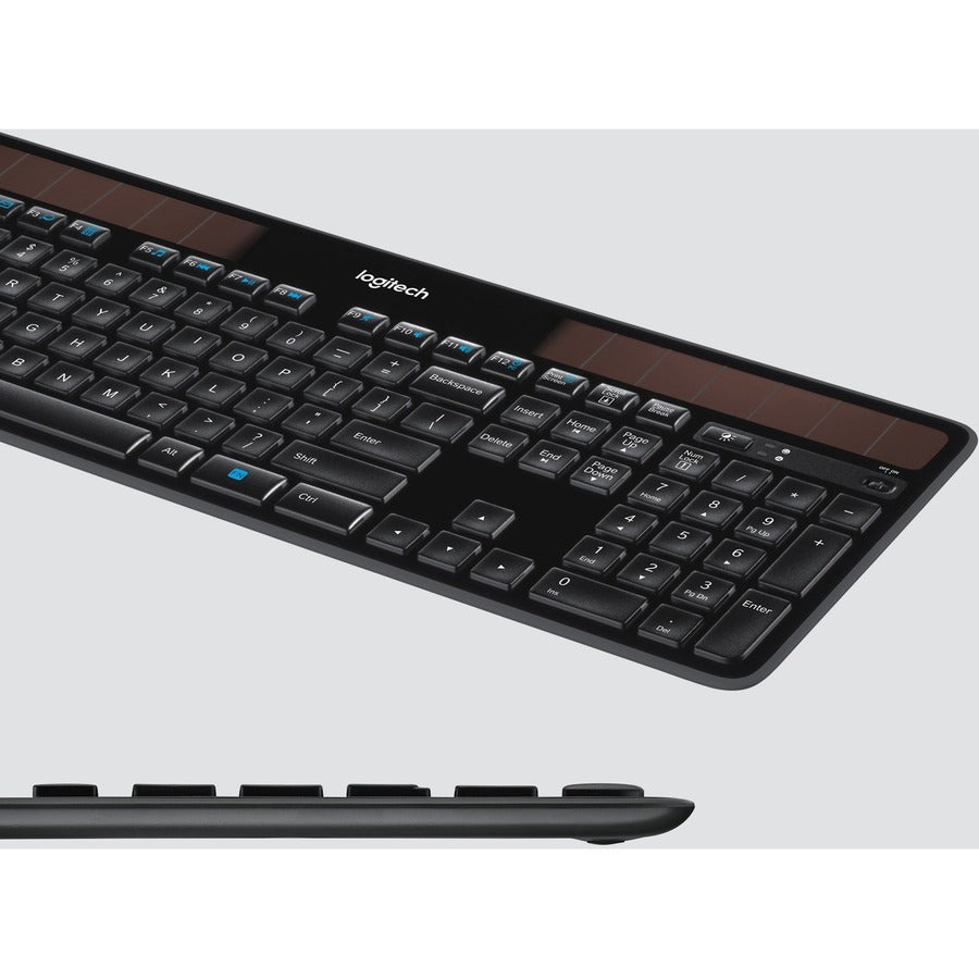 Clavier solaire sans fil Logitech K750 pour Windows, sans fil 2,4 GHz avec récepteur USB Unifying, ultra-mince, compatible avec PC, ordinateur portable 920-002912