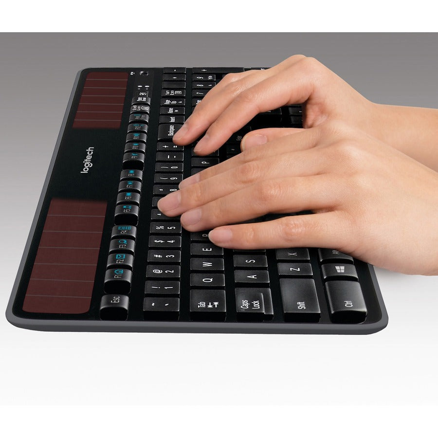 Clavier solaire sans fil Logitech K750 pour Windows, sans fil 2,4 GHz avec récepteur USB Unifying, ultra-mince, compatible avec PC, ordinateur portable 920-002912
