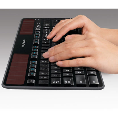 Clavier solaire sans fil Logitech K750 pour Windows, sans fil 2,4 GHz avec récepteur USB Unifying, ultra-mince, compatible avec PC, ordinateur portable 920-002912