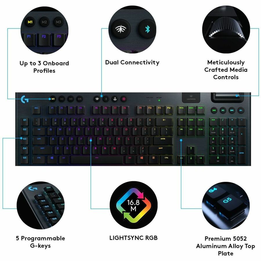 Logitech G915 Lightspeed Wireless RGB Mechanical Gaming Keyboard 920-009103