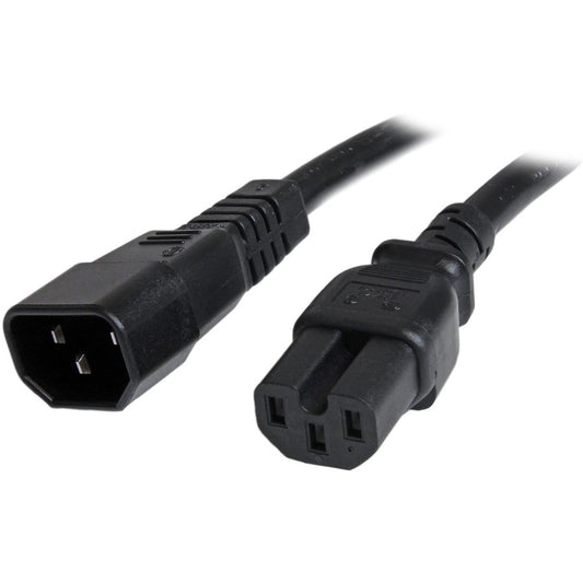 StarTech.com Rallonge électrique robuste de 1,8 m (6 pi), câble d'alimentation IEC C14 vers IEC C15, noir, 15 A, 250 V, 14 AWG, calibre élevé PXTC14C156