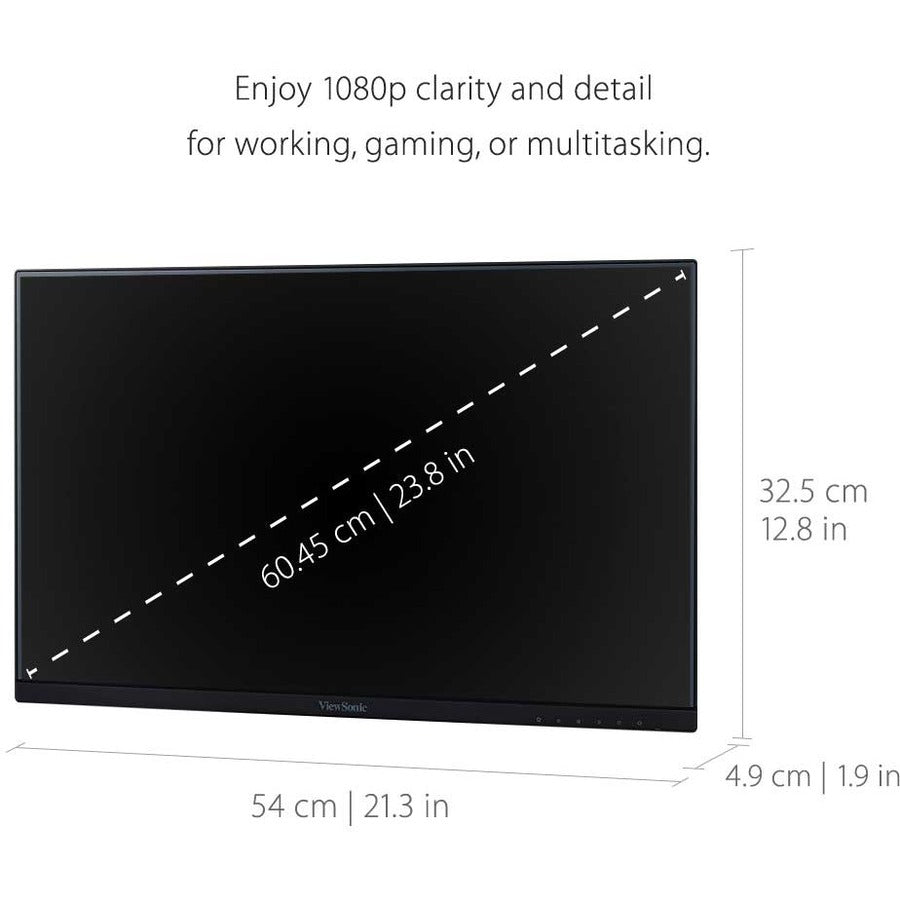 Écran Viewsonic 24", dalle IPS, résolution 1920 x 1080 VA2456-MHD_H2
