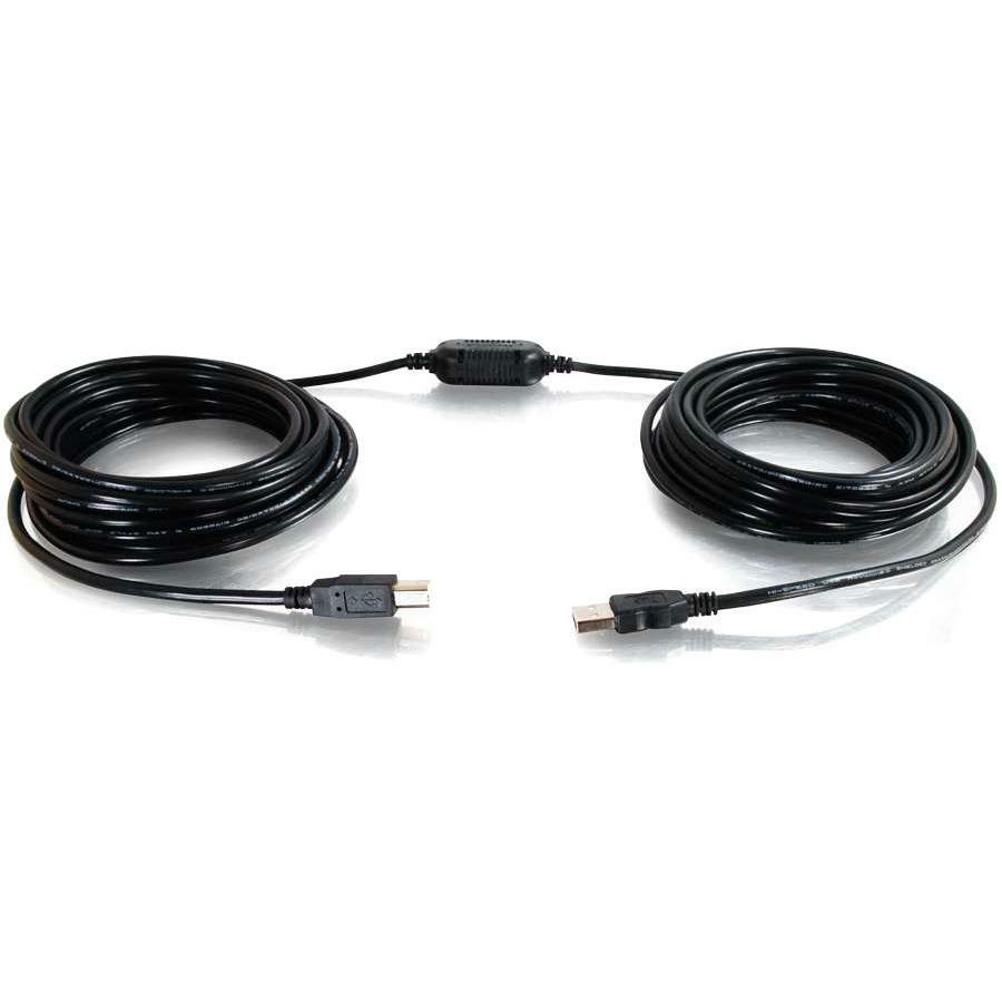 C2G 39.3ft USB A to USB B Cable - USB A to B Active Cable with Center Boost - USB 2.0 - M/M 38998