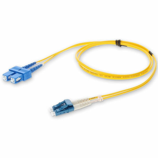 Câble de raccordement OFNR (Riser-Rated) jaune AddOn 10 m SMF 9/125 Duplex SC/LC OS1 ADD-SC-LC-10M9SMF