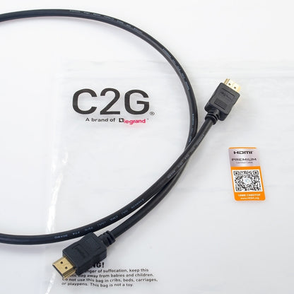 Câble HDMI haute vitesse certifié C2G de 6 pieds avec Ethernet 4K 60 Hz 50182