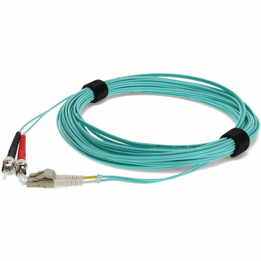 Câble de raccordement fibre optique multimode optimisé au laser (LOMM) duplex ST/LC OM4 Aqua AddOn 6 m ADD-ST-LC-6M5OM4