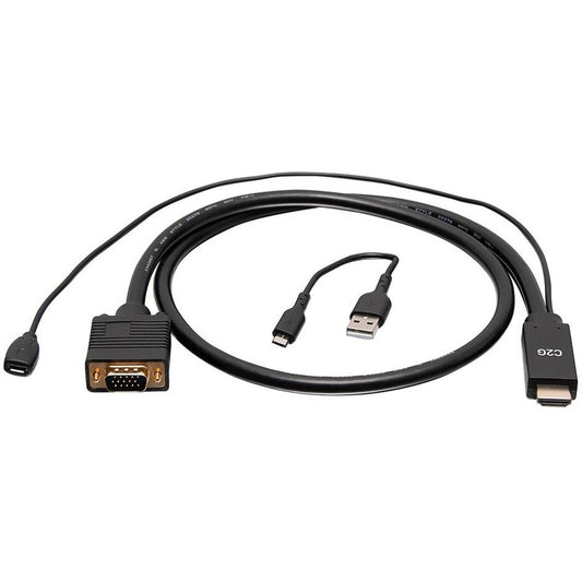 Câble adaptateur vidéo actif HDMI vers VGA C2G 6 pieds - Alimentation USB - M/M C2G41472